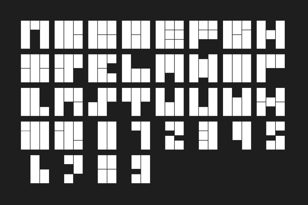 Alphabet alphanumérique de la police